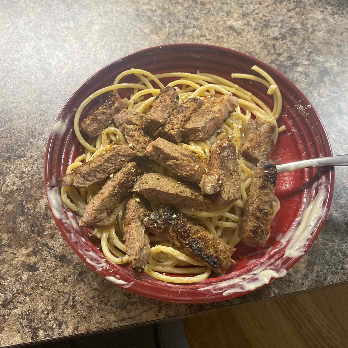 Steak Pasta Alfredo
