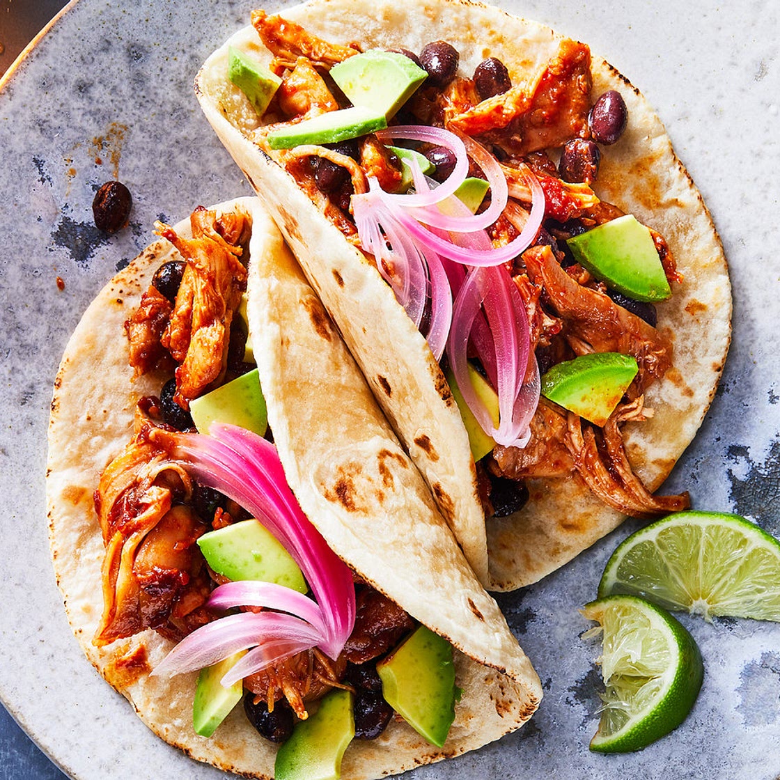 Pressure Cooker Chipotle-Honey Chicken Tacos