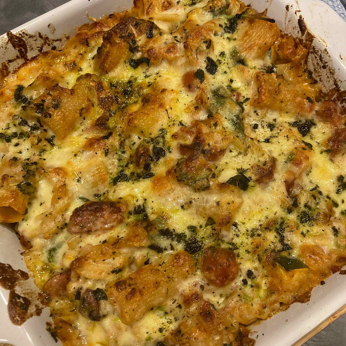 Chorizo & Vege Pasta Bake