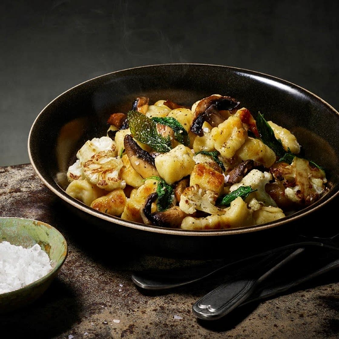Gnocchi med svamp och blomkål