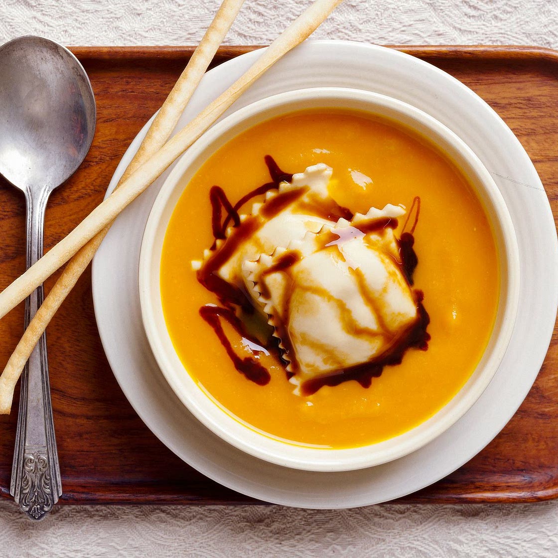 Butternut Squash Soup with Ravioli