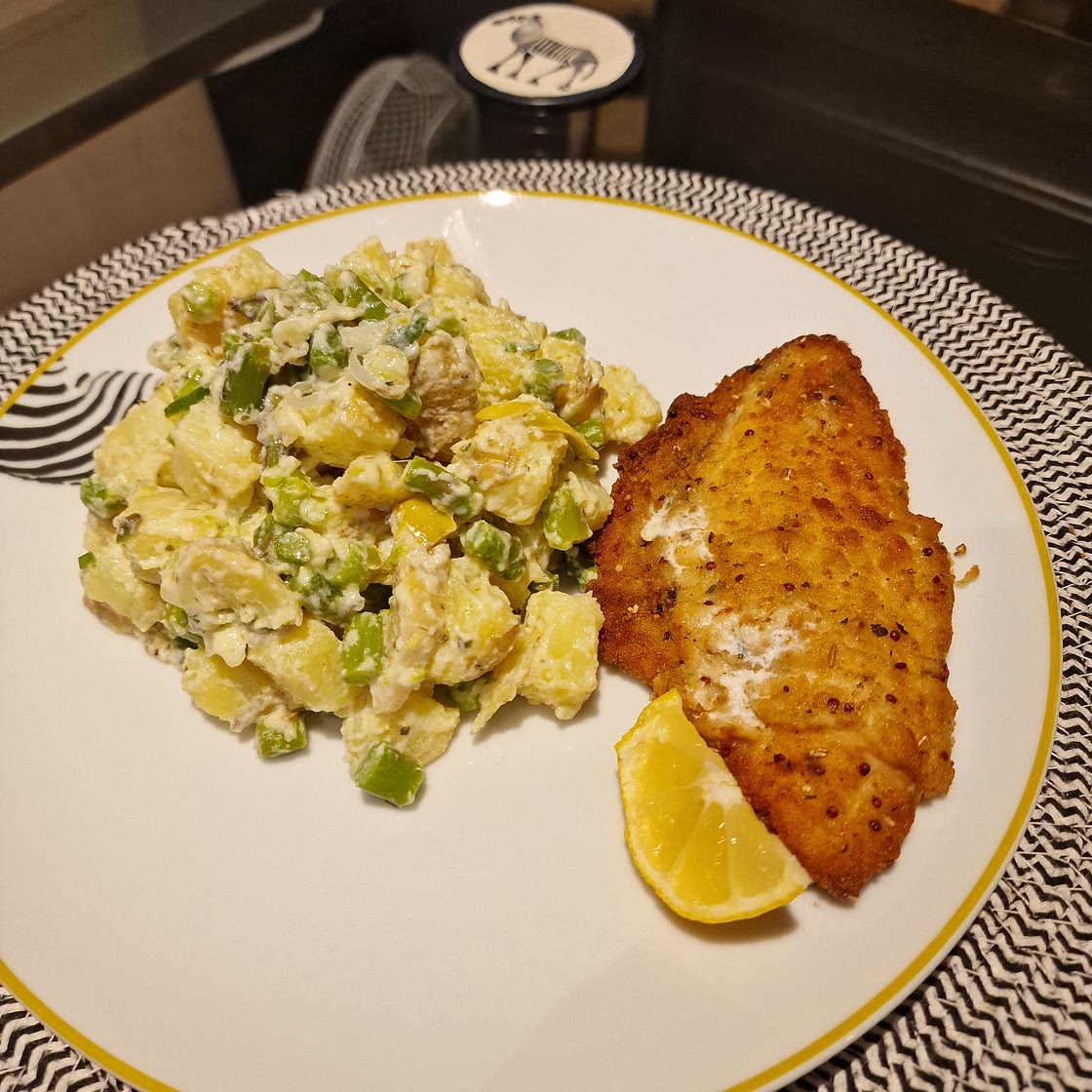 Warm Potato and Asparagus Salad (with marinated artichokes)