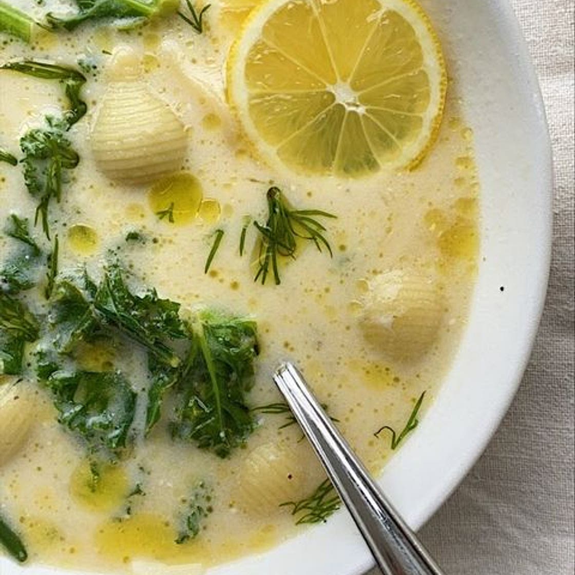 Healthy lunch in 10 mins ~ Lemon &amp; Yoghurt Soup with Pasta &