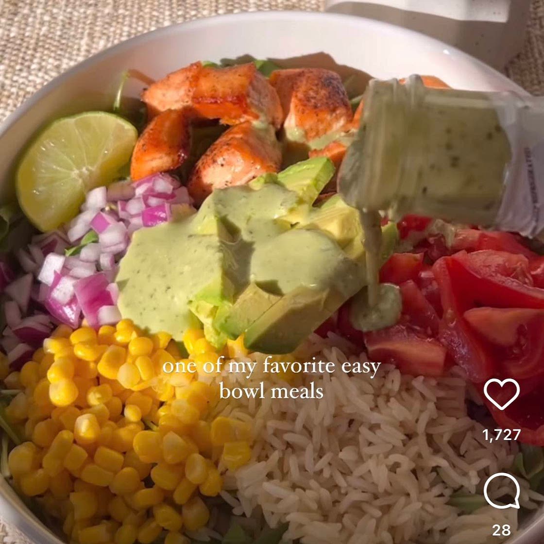 Salmon rice bowl