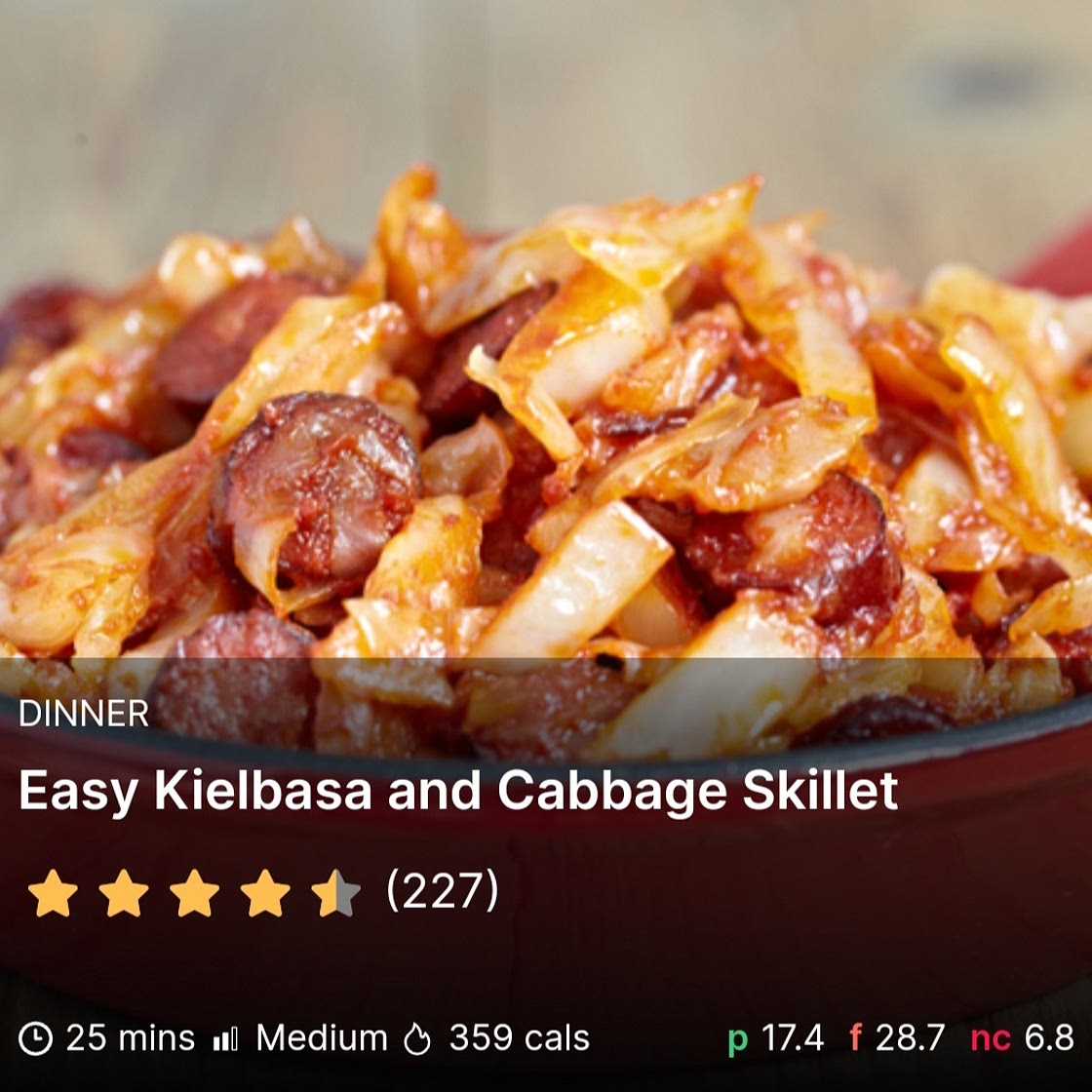 Easy Kielbasa and Cabbage Skillet
