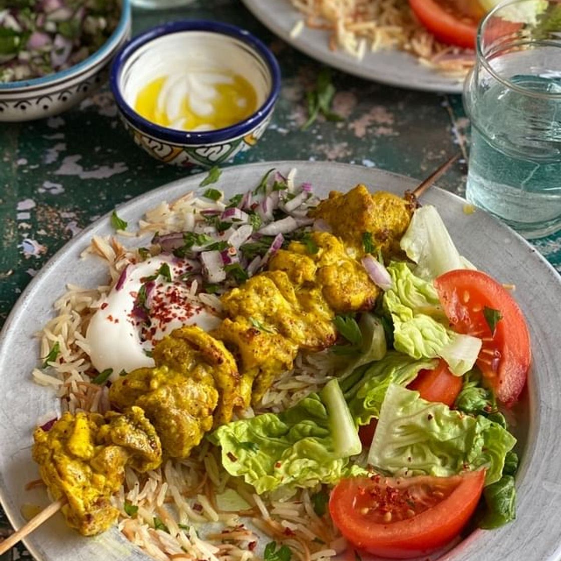 Persian Style Chicken Kebabs - Recipe Below - These are one of my favourite chicken kebabs, totally inspired by Persian cuisine - ideally the turmeric would be saffron but i am just not that fancy. You can marinade the chicken overnight if you are very org