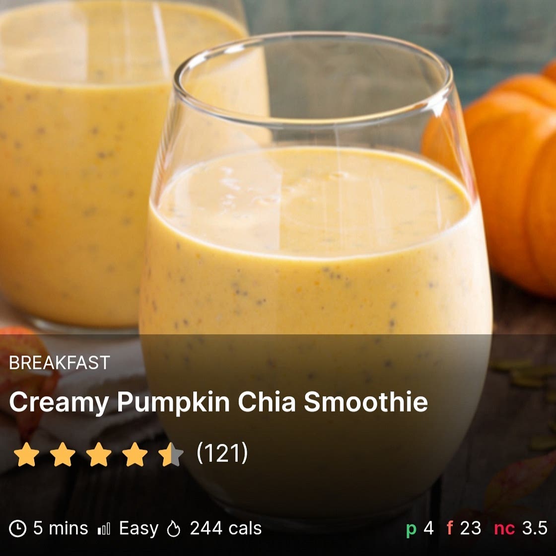 Creamy Pumpkin Chia Smoothie