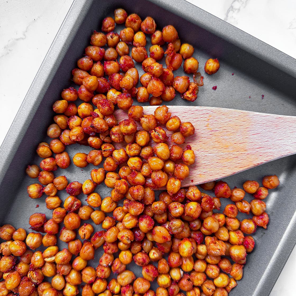 Crispy Honey & Garlic Chickpeas