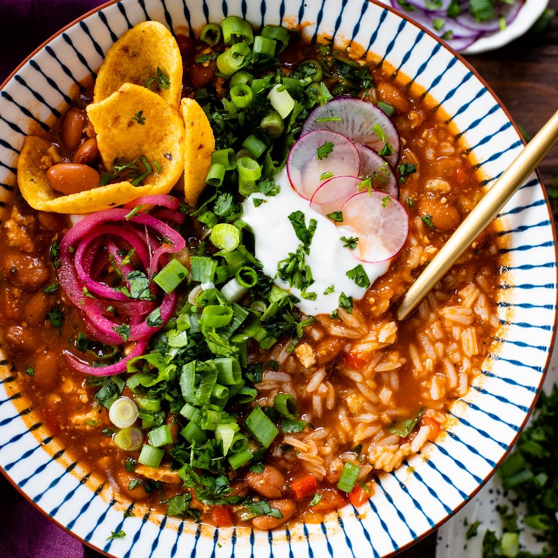 Salsa Verde Bean & Rice Soup