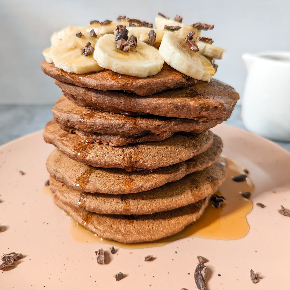 Chocolate Peanut Butter Banana Pancakes