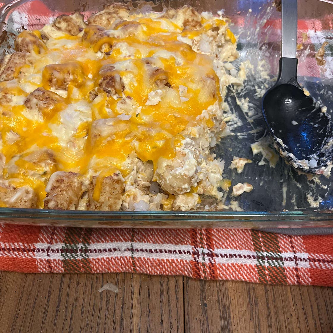 Chicken Ranch Tater Tot Casserole