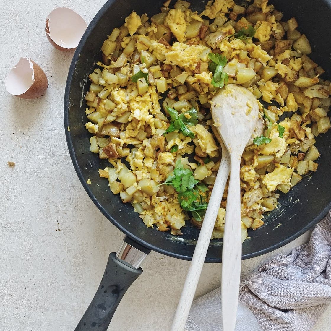 Breakfast Potatoes with Scrambled Eggs