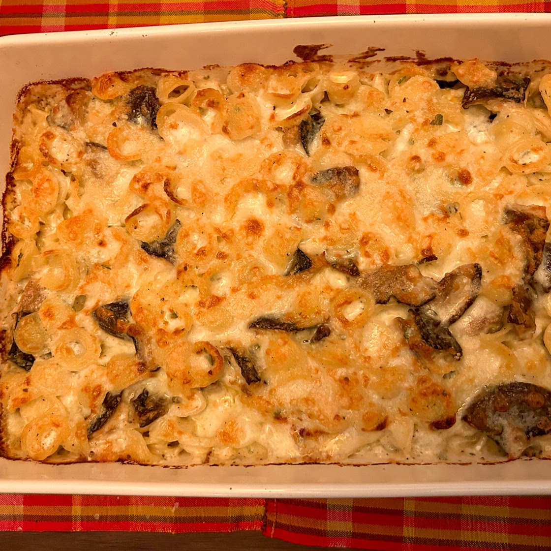 Baked Pasta with Fontina and Roasted Mushrooms