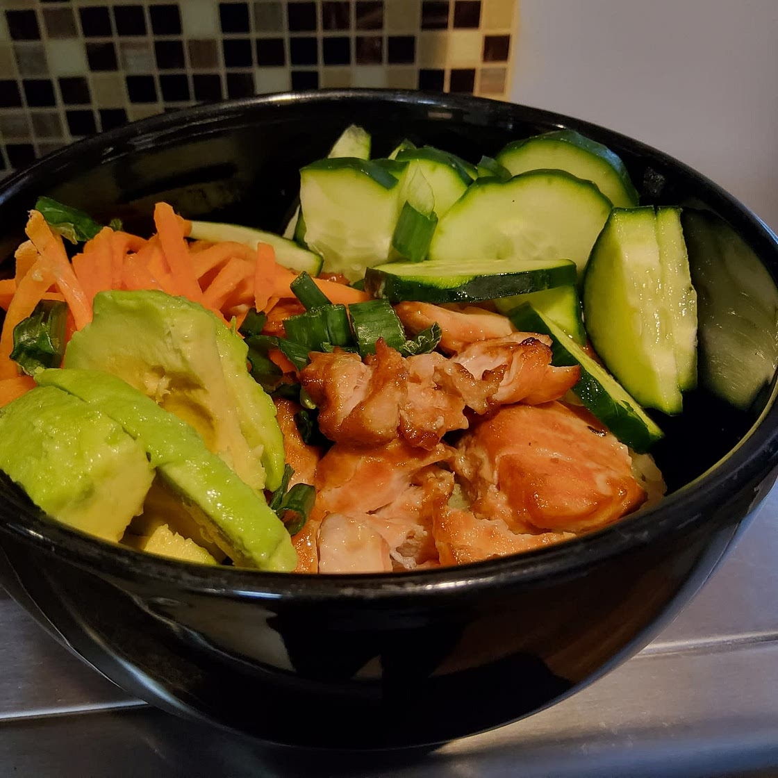 Air Fryer Teriyaki Salmon Bowl