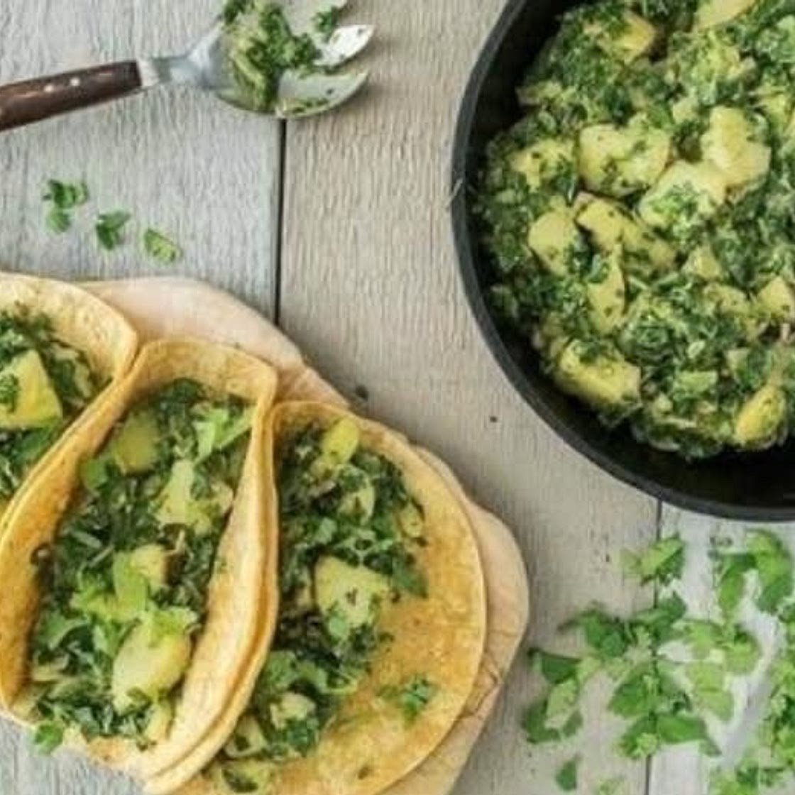 Spinach Potato Tacos