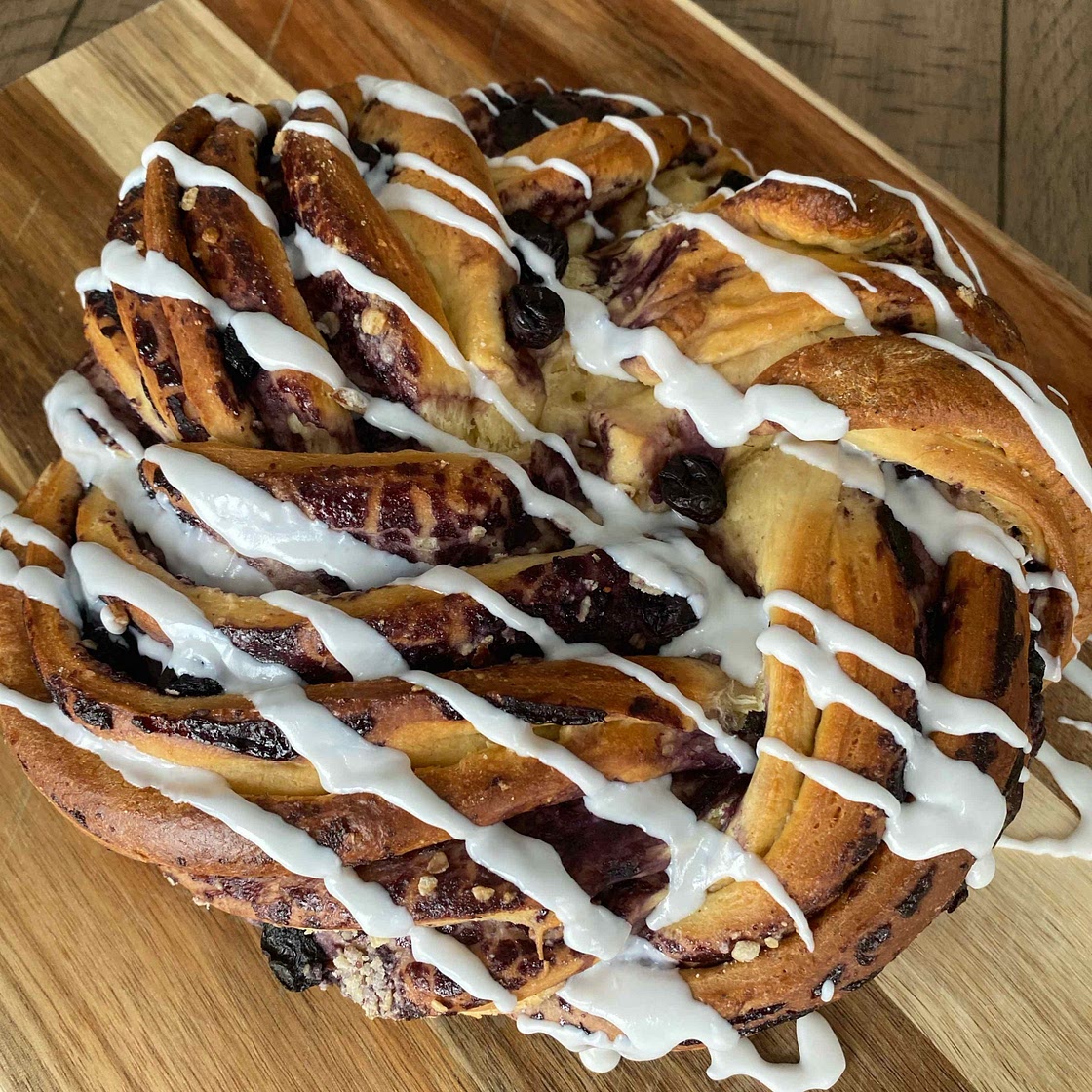 WIC Approved Blueberry Green Tea Danish Loaf