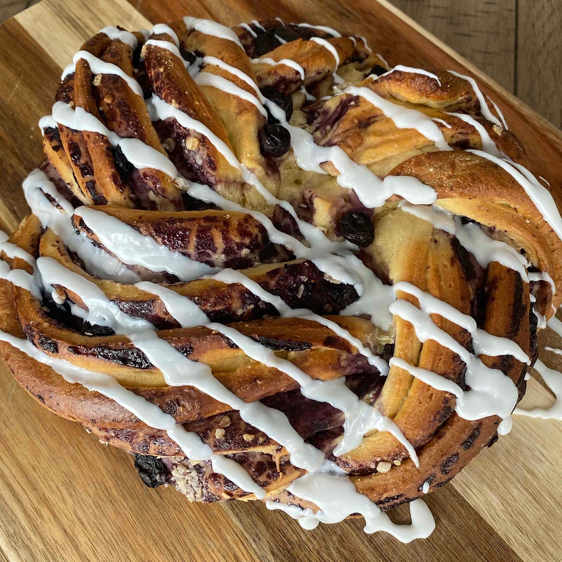 WIC Approved Blueberry Green Tea Danish Loaf