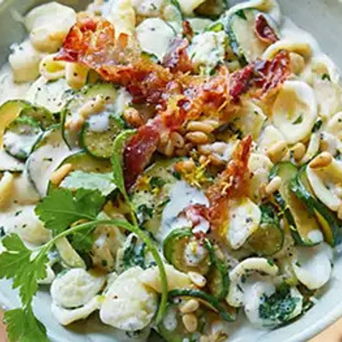 Courgette, lemon & goat’s cheese orecchiette