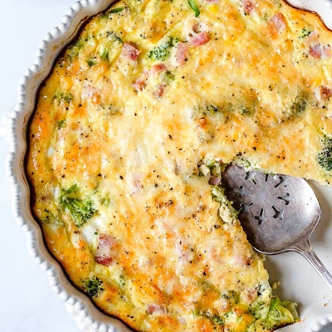 Ham and Swiss Crustless Quiche
