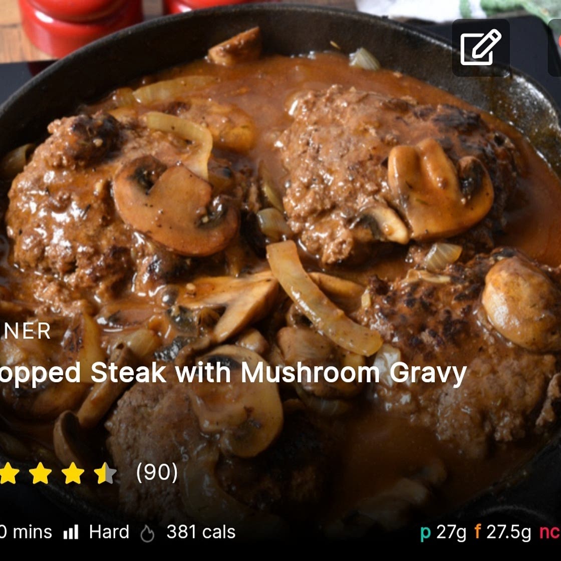 Chopped Steak with Mushroom Gravy