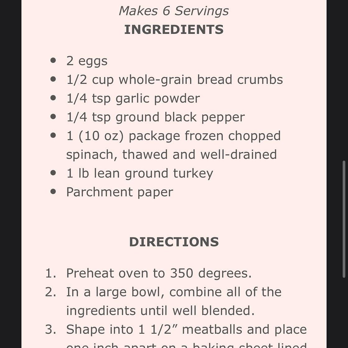 Turkey Spinach Meatballs 