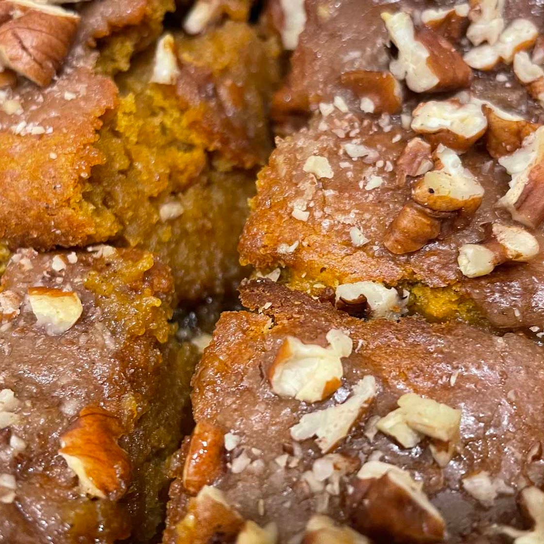 Pumpkin Loaf Cake w/ Maple Cinnamon Glaze