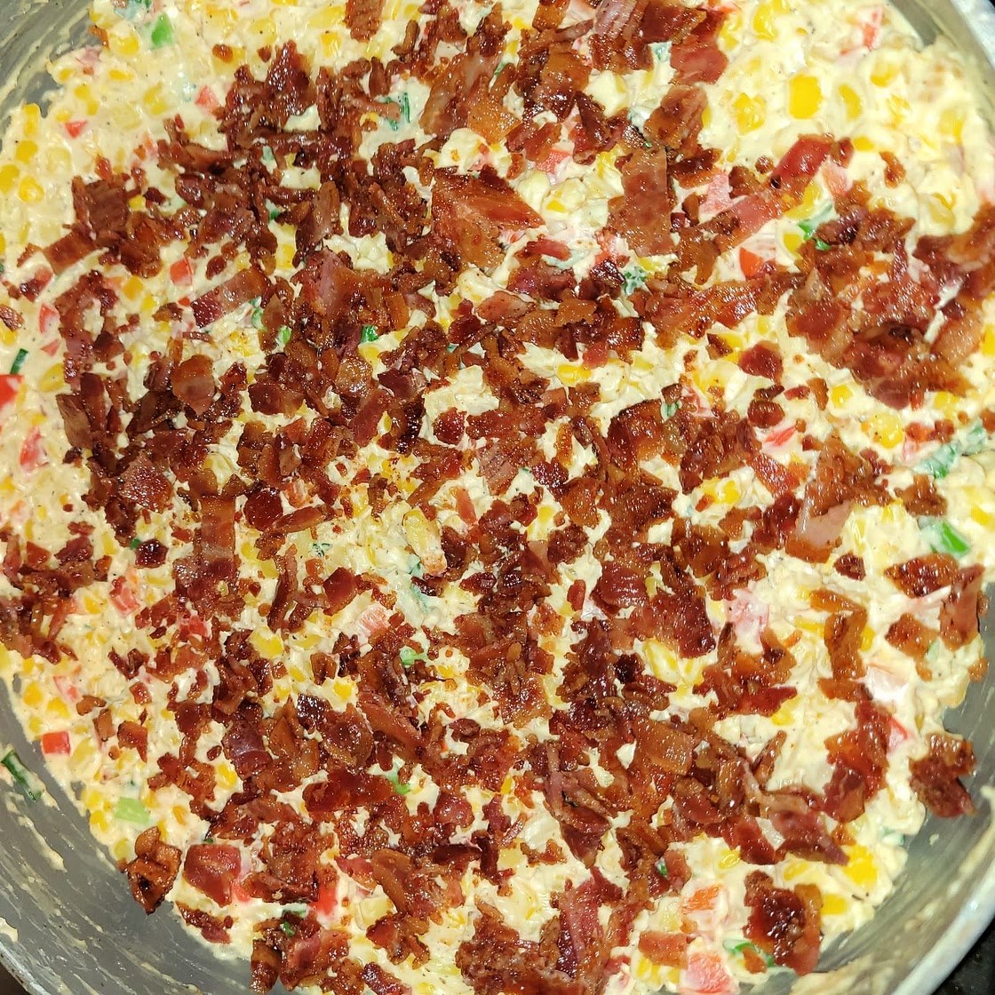 Cornfetti with bacon