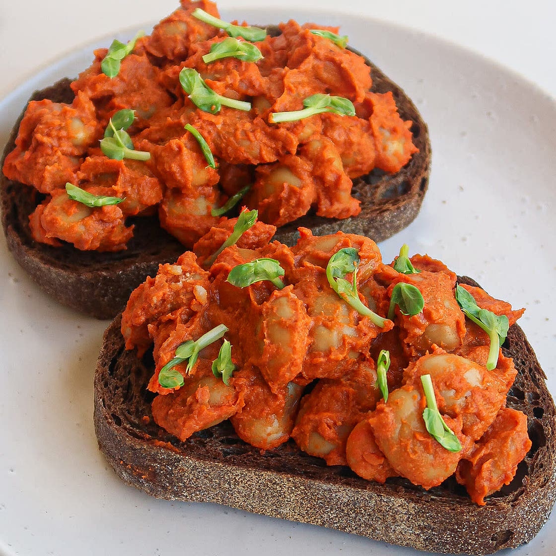Curried Butter Beans on Toast