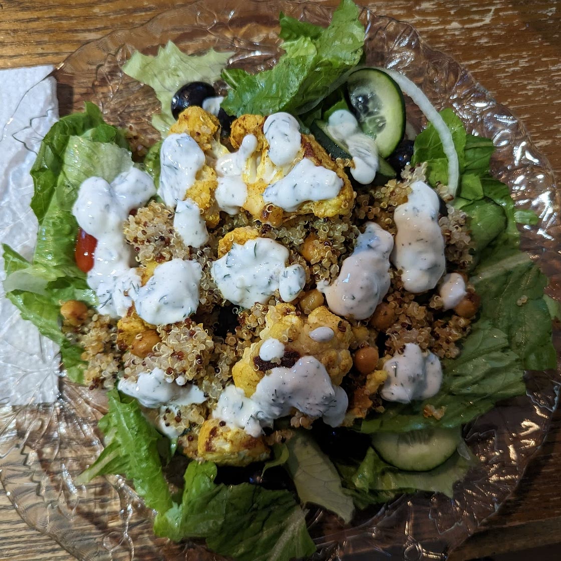 Shawarma Cauliflower Bowl with Lemon Dill Yogurt Sauce (Vegan)