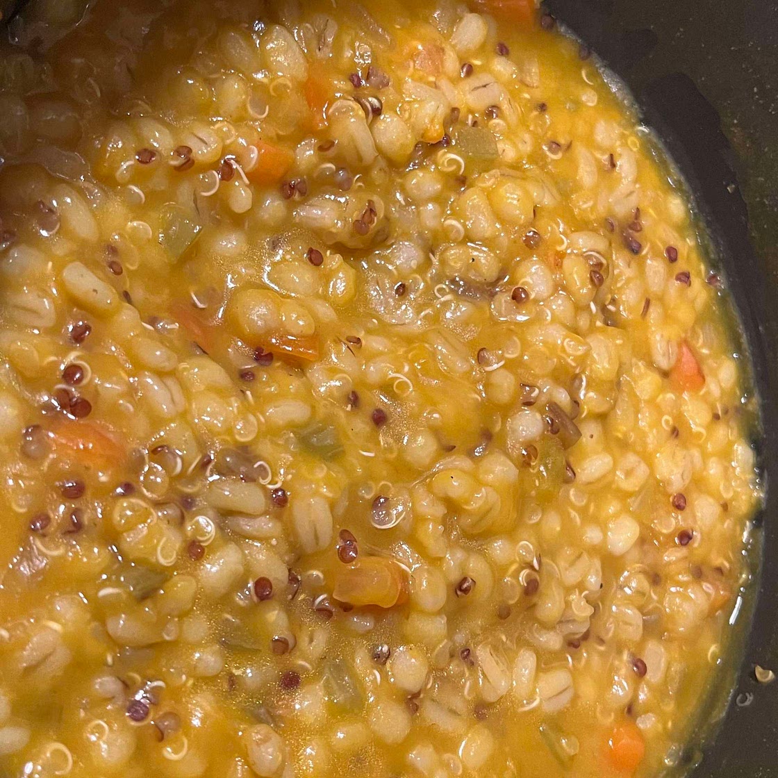 Butternut squash barley and quinoa risotto