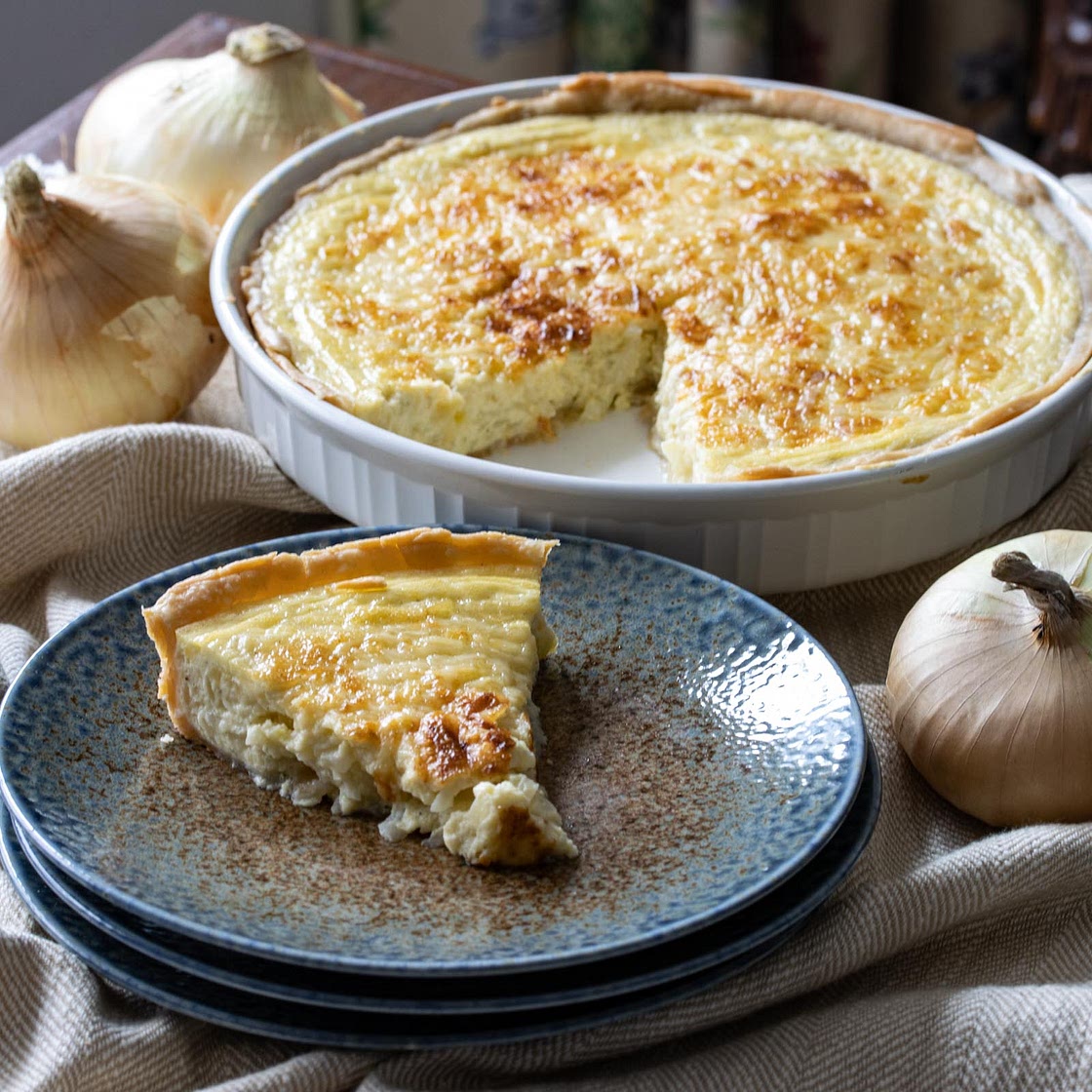French Onion Tart - The Old Vintage Way