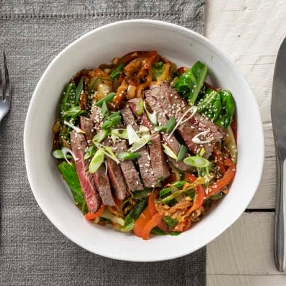Sesame Ginger Steak
With Stir Fried Veggies
