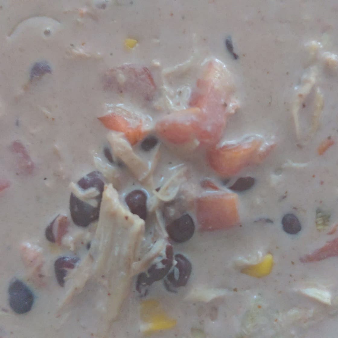 Crockpot Cream cheese chicken chili
