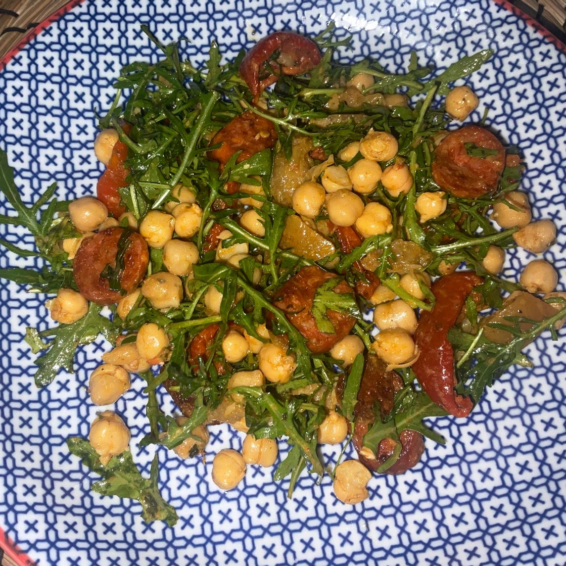 Moroccan Ras El Hanout Chorizo and Chickpea Salad