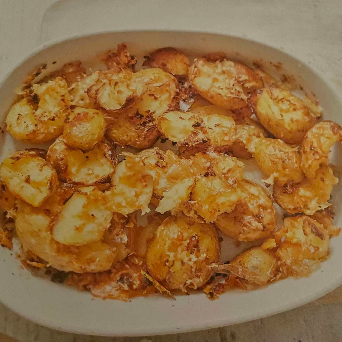 Garlic Crushed New Potatoes