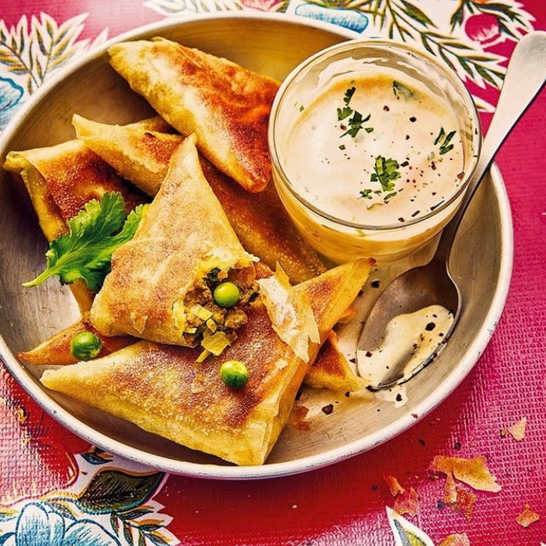 Samoussa de boeuf aux petits pois et au piment