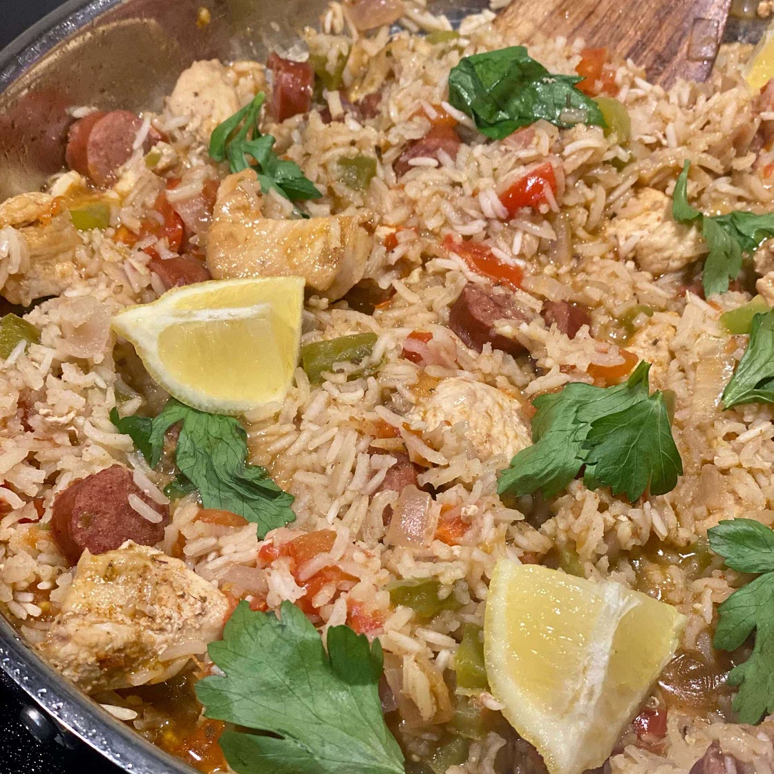 Chicken, Prawn and Chorizo Paella