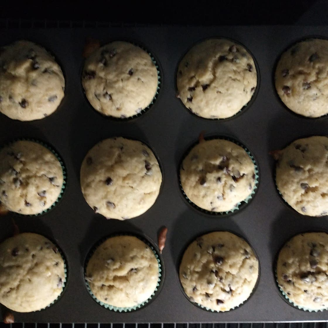 Banana Chocolate Chip Muffins (adapted from Moosewood Cookbook)