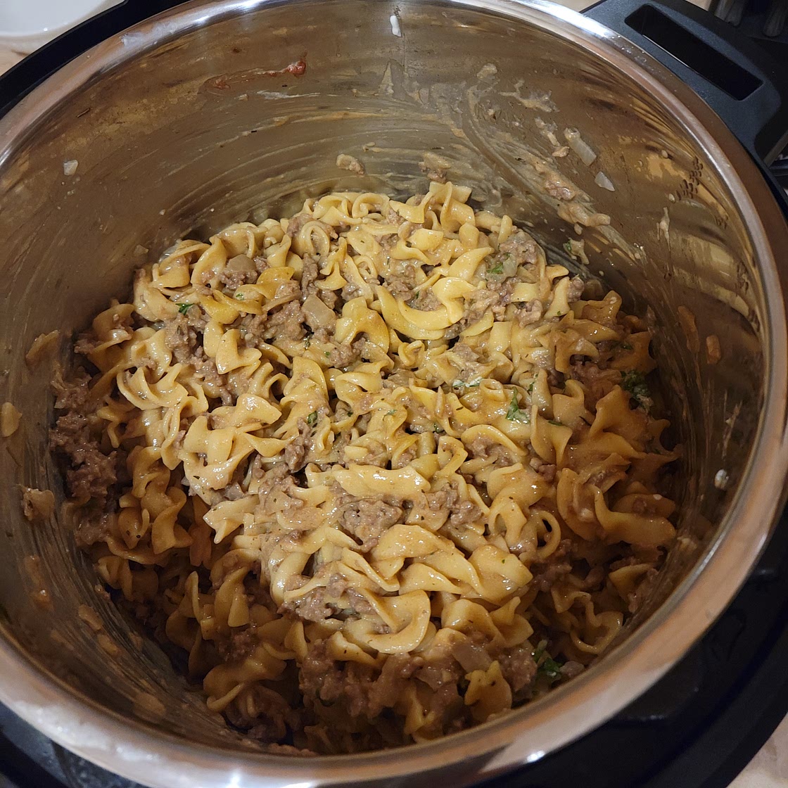 Instant Pot Ground Beef Stroganoff