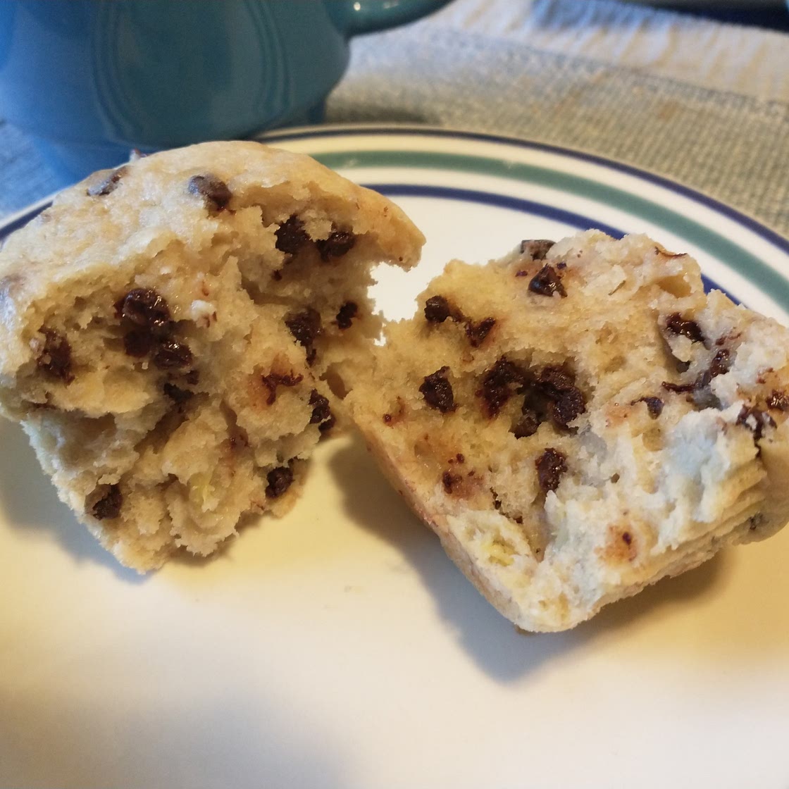 Banana Chocolate Chip Muffins (adapted from Moosewood Cookbook)