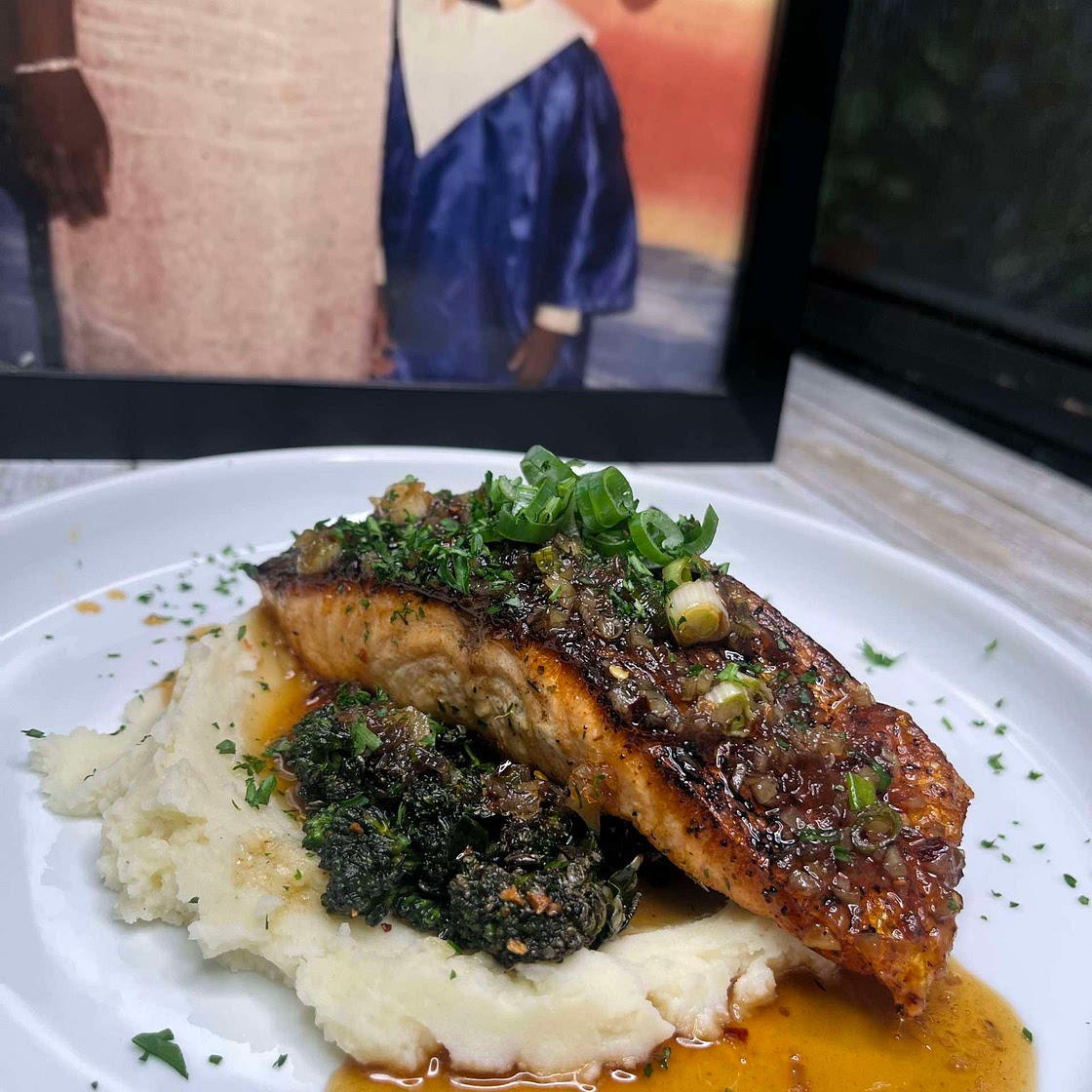 Honey Bourbon Glazed Salmon