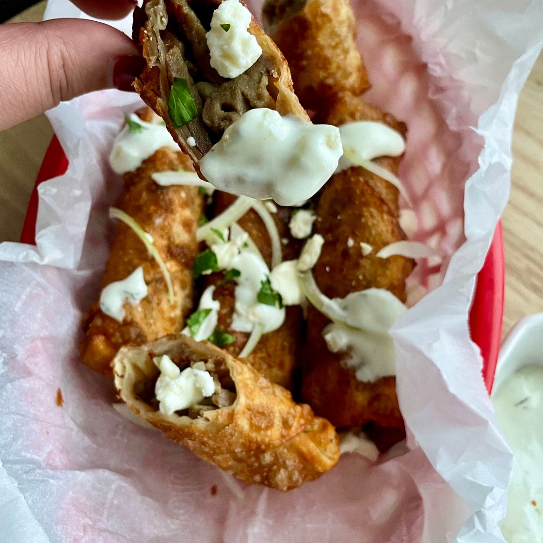 Gyro egg rolls