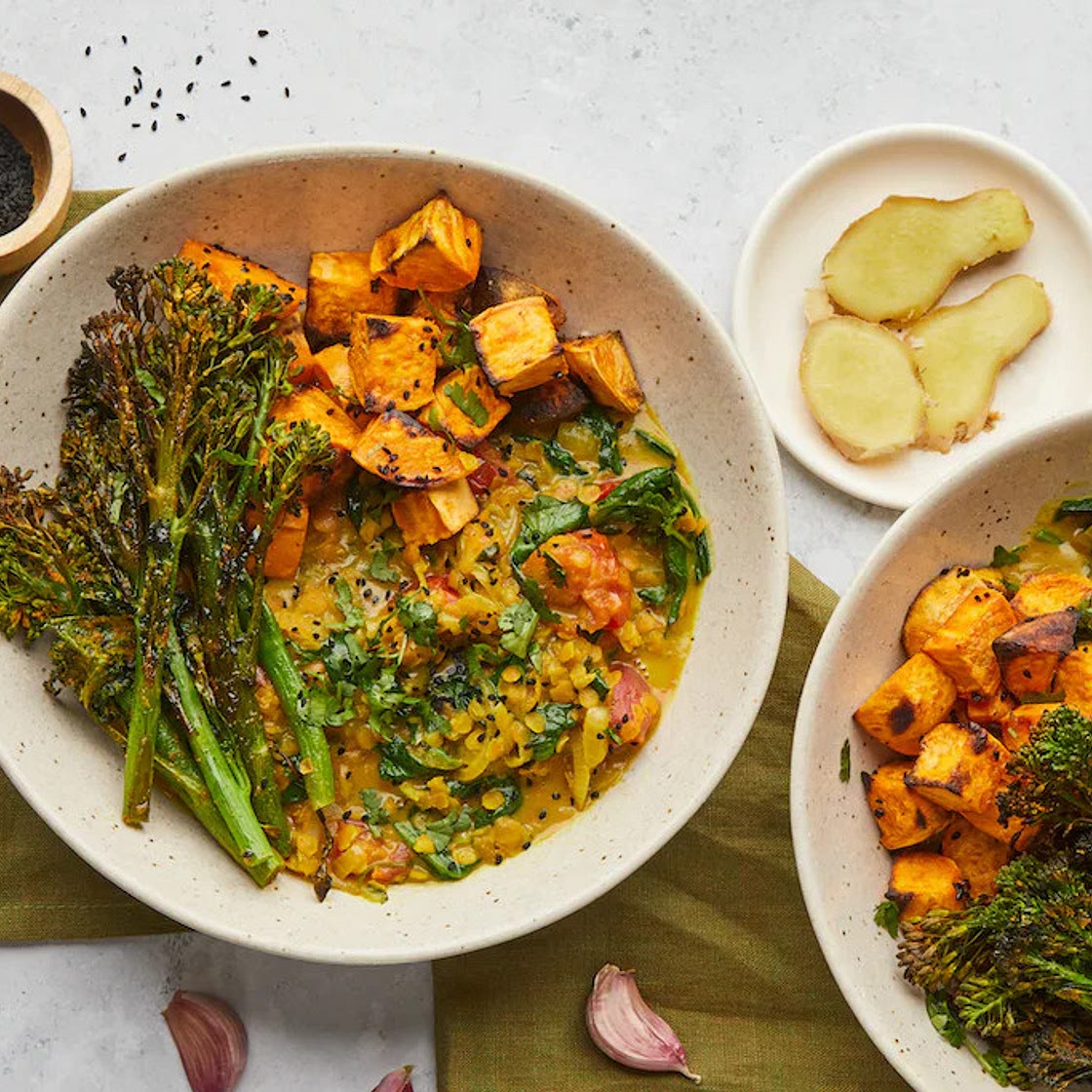 Red Lentil Dal with Turmeric Tenderstem Broccoli