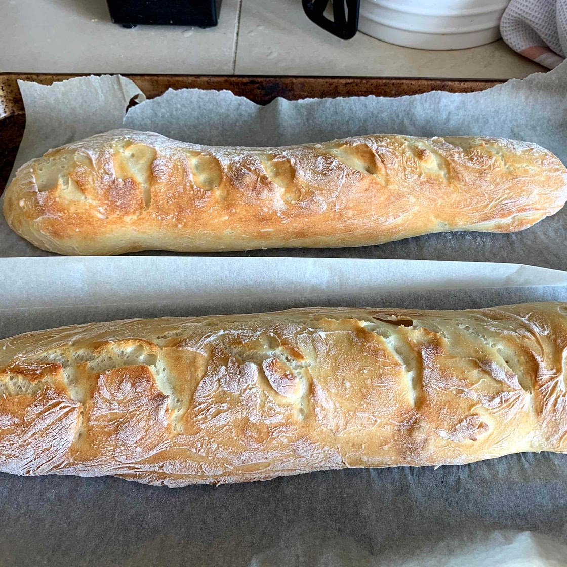 Baguette sans pétrissage 