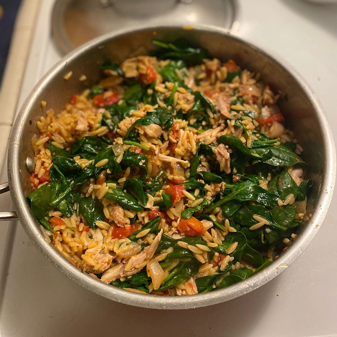 One-Pan Chicken and Spinach Orzo