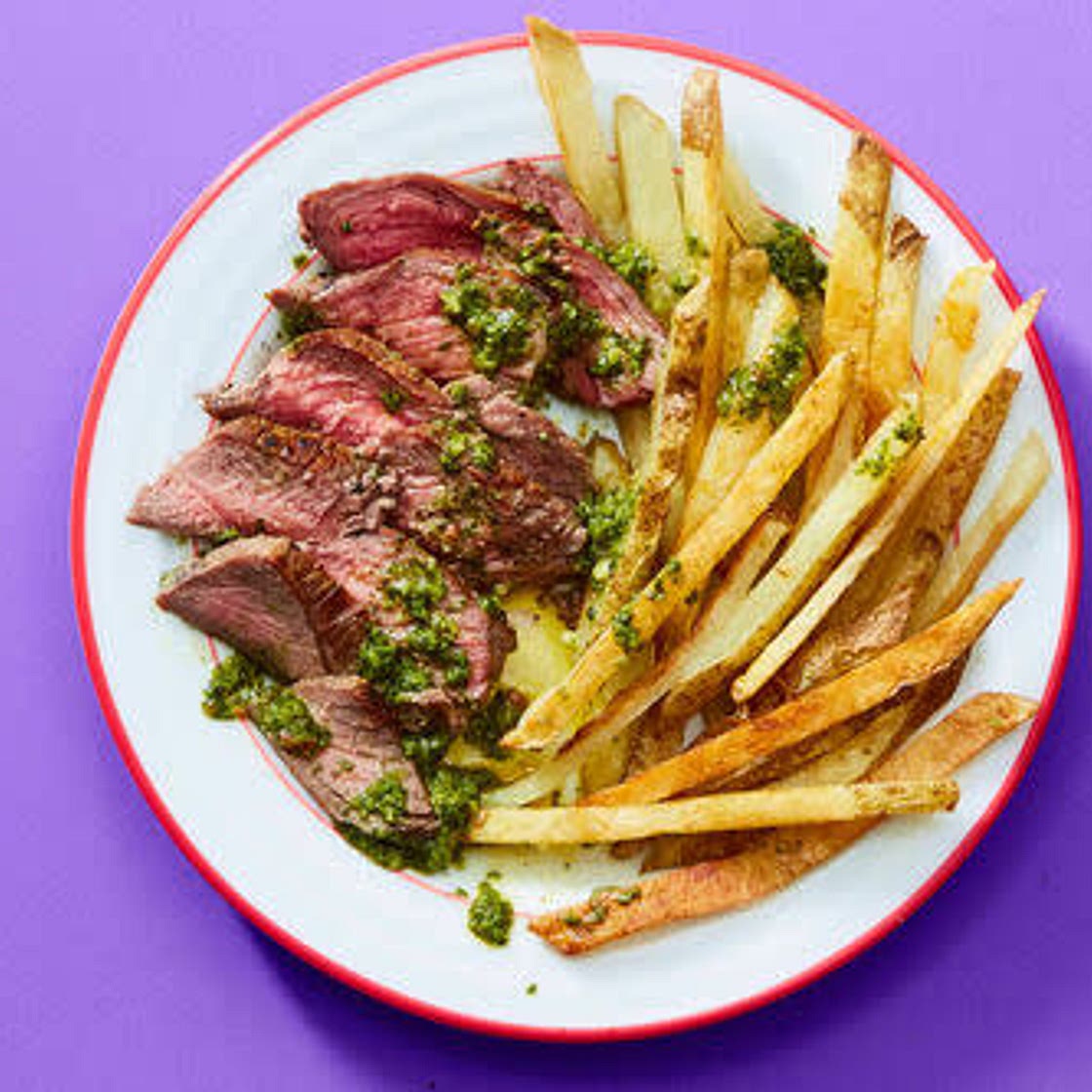 Chimichurri Steak with Oven Fries