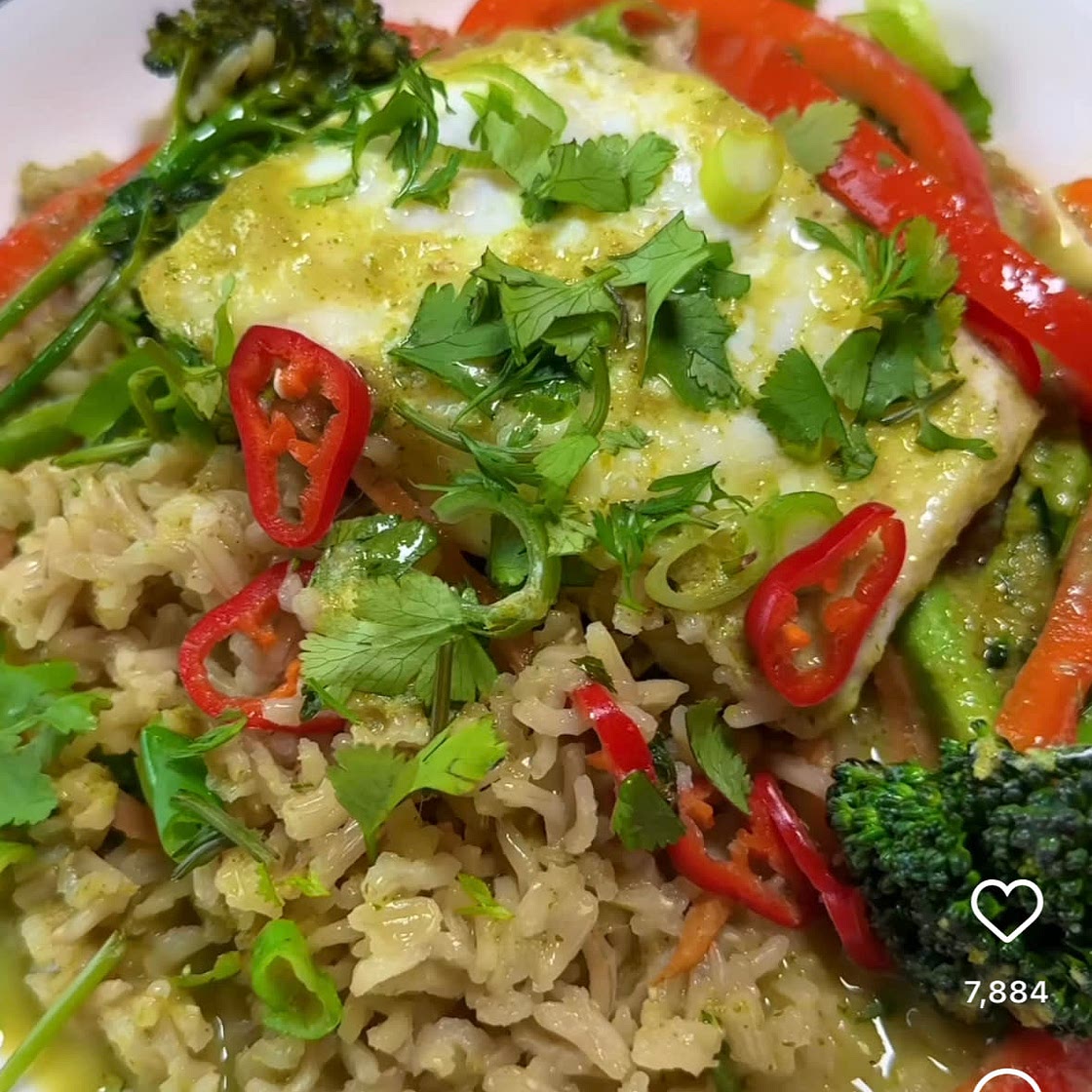Lazy green fish curry 