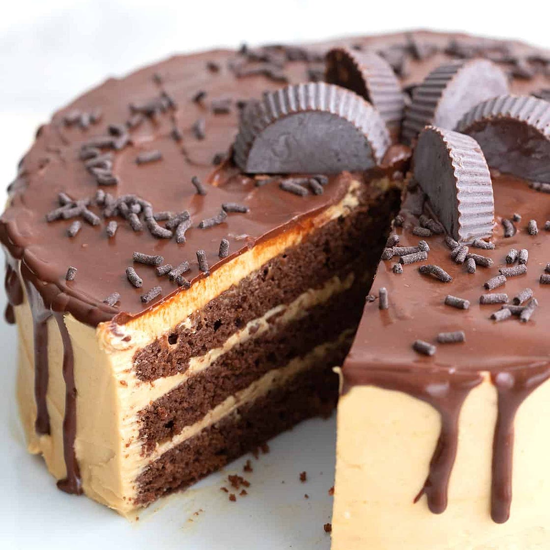 Keto Chocolate Peanut Butter Cake