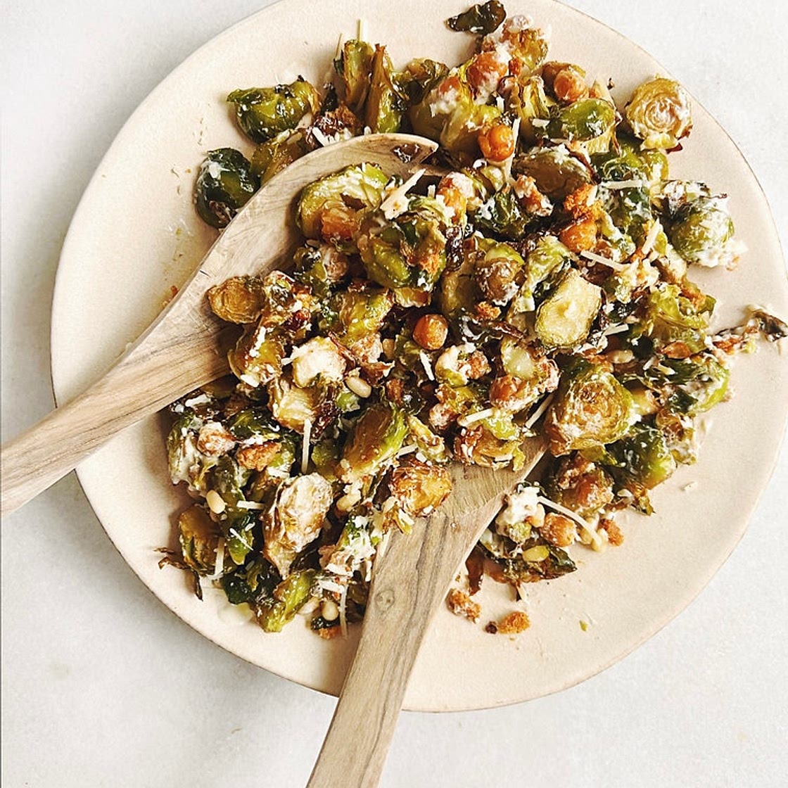 crispy brussels sprout “caesar” salad