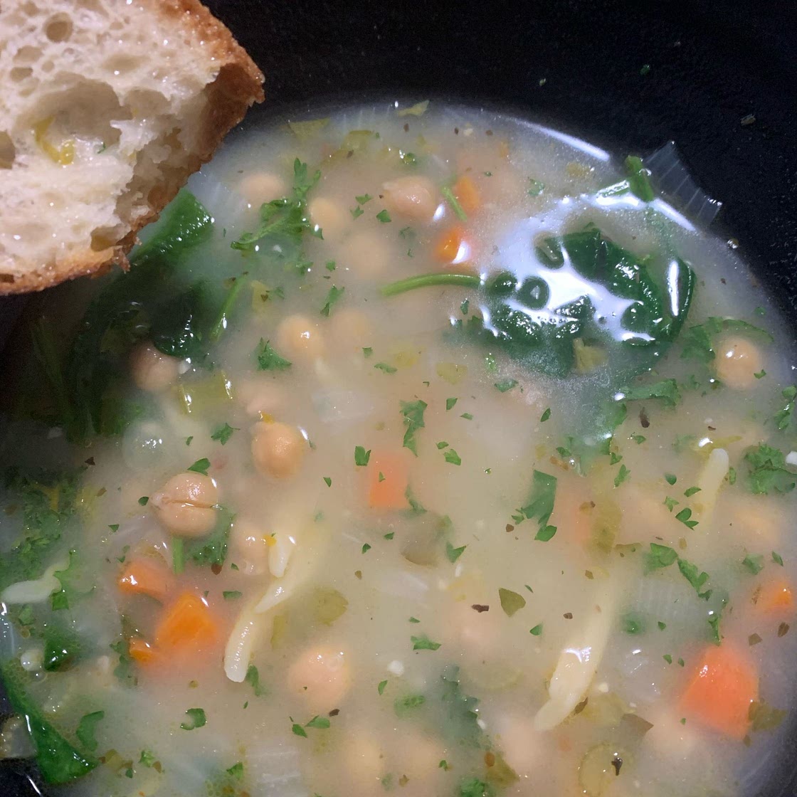 Lemon Chickpea Orzo Soup